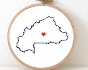 Burkina Faso map cross stitch pattern