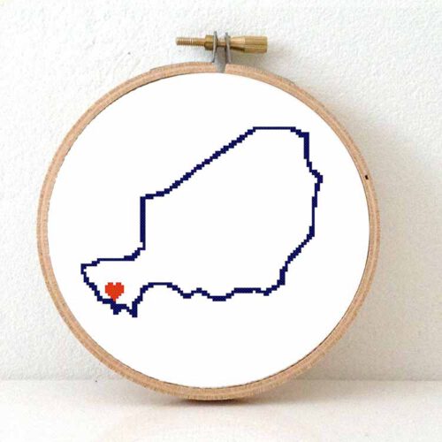 Niger kaart kruissteek patroon