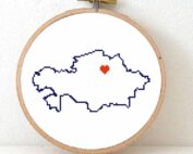 Kazakhstan map cross stitch pattern
