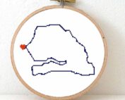 Senegal map cross stitch pattern