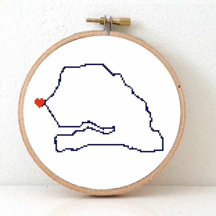 Senegal kaart kruissteek patroon