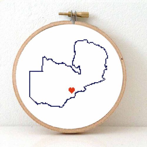 Zambia kaart kruissteek patroon