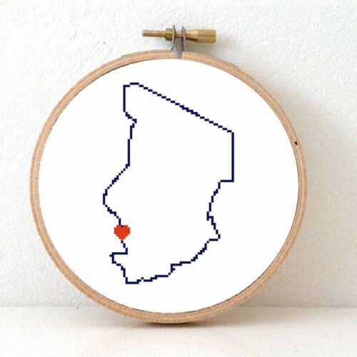 Tsjaad kaart kruissteek patroon