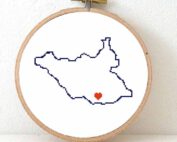 South Sudan map cross stitch pattern