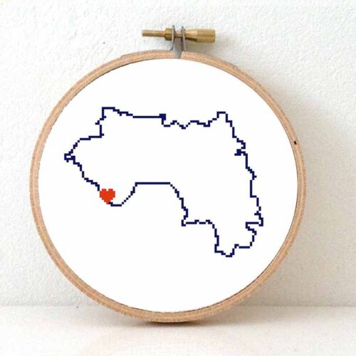 Guinee kaart kruissteek patroon