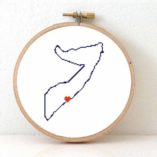 Somalië kaart kruissteek patroon