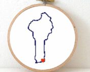 Benin map cross stitch pattern