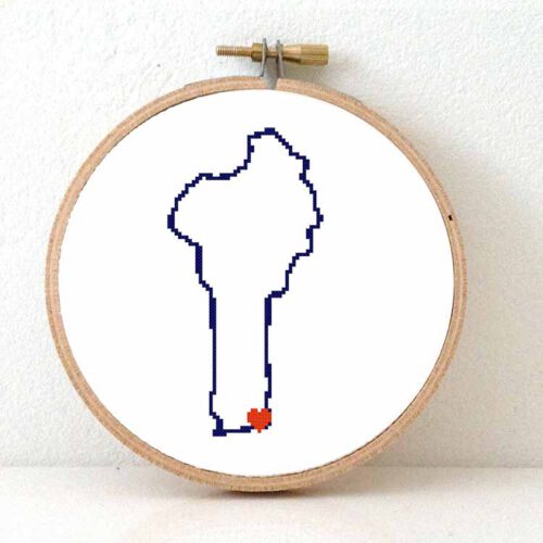Benin kaart kruissteek patroon