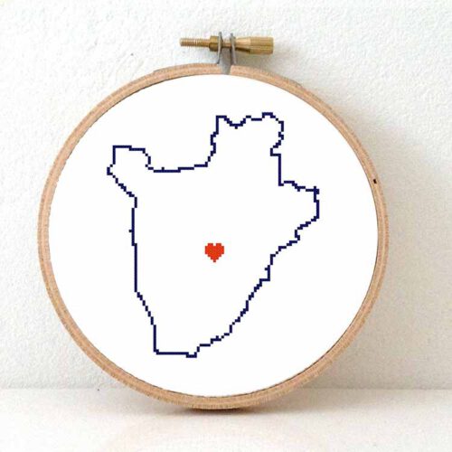 Burundi kaart kruissteek patroon