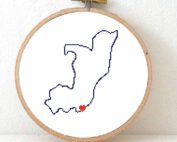 Republic of the Congo map cross stitch pattern