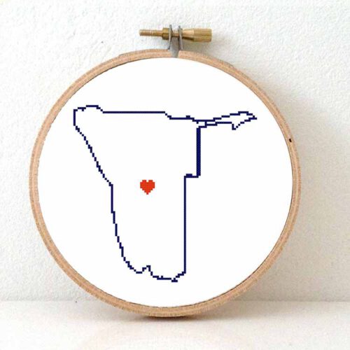 Namibië kaart kruissteek patroon
