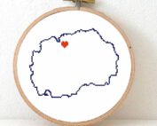 North Macedonia map cross stitch pattern