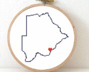 Botswana map cross stitch pattern