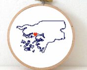 Guinea-Bissau map cross stitch pattern