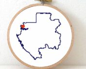 Gabon map cross stitch pattern