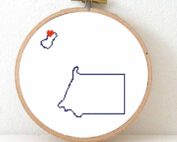Equitorial guinea map cross stitch pattern