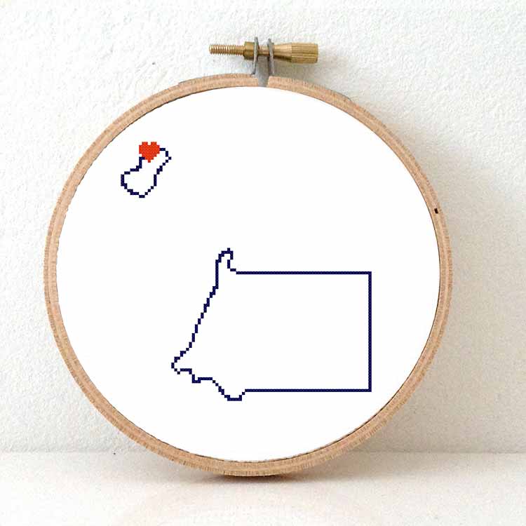 Equatoriaal-Guinea kaart kruissteek patroon