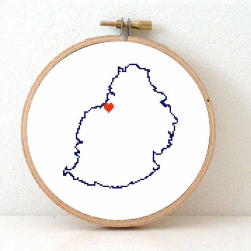 Mauritius kaart kruissteek patroon