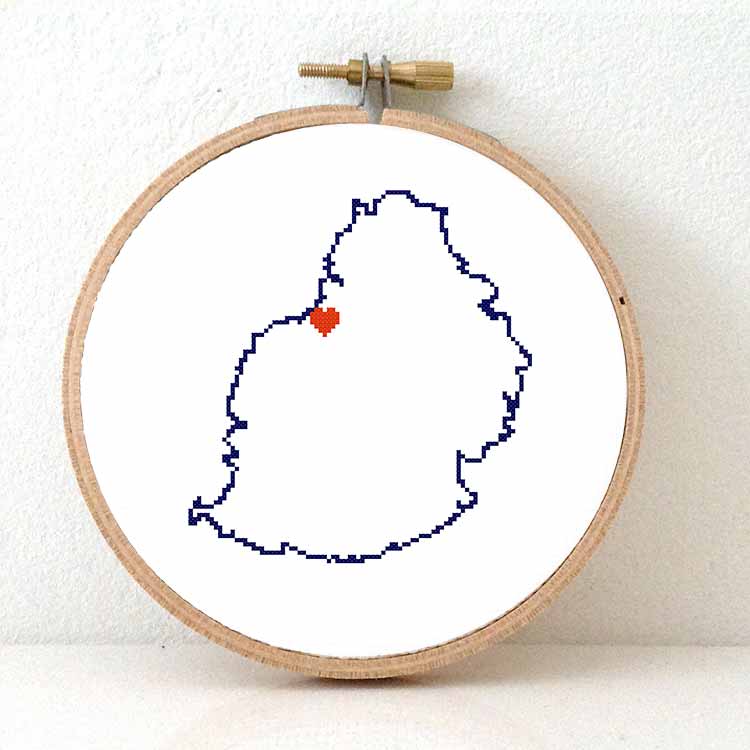 Mauritius kaart kruissteek patroon