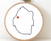 Estawini map cross stitch pattern