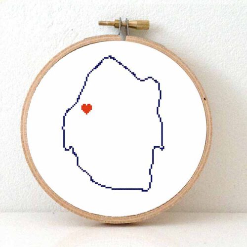 Swaziland kaart kruissteek patroon