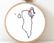 Bahrain map cross stitch pattern