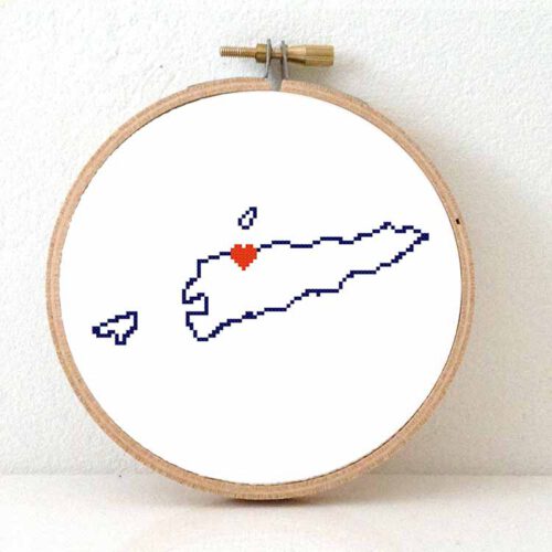 Oost-Timor kaart kruissteek patroon