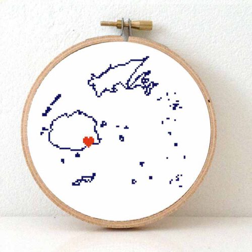 Fiji kaart kruissteek patroon