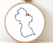 Quyana map cross stitch pattern