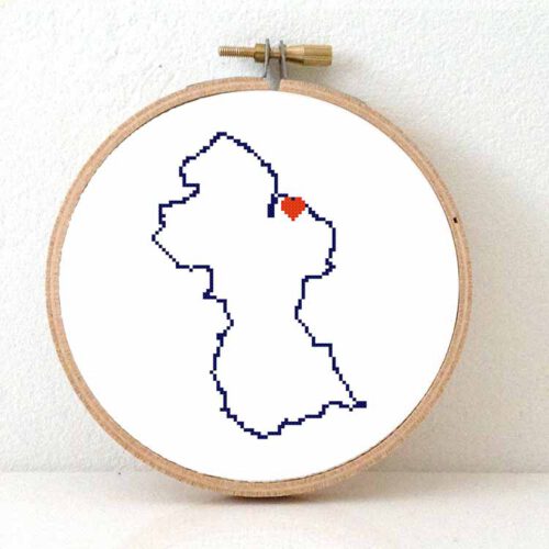 Quyana map cross stitch pattern