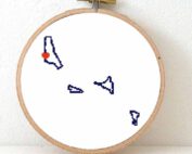 Comoros map cross stitch pattern