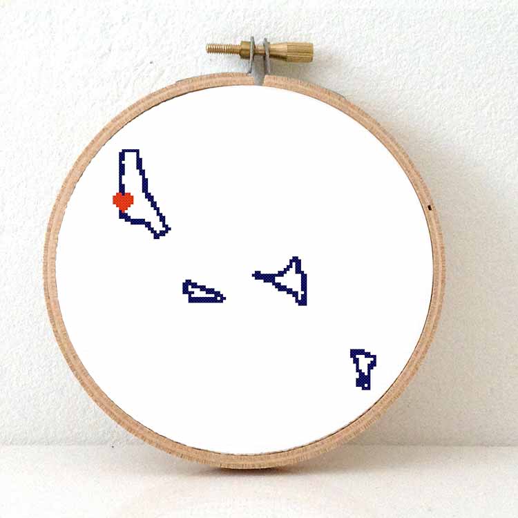 Comoren kaart kruissteek patroon