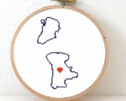 Macau map cross stitch pattern