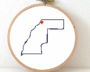 Western Sahara map cross stitch pattern