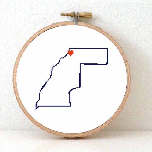 Westelijke Sahara kaart kruissteek patroon