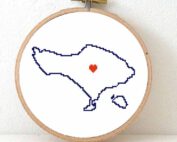Bali map cross stitch pattern