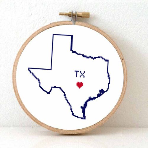Texas kaart kruissteek patroon