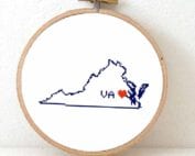cross stitch a usa state - virginia map cross stitch pattern