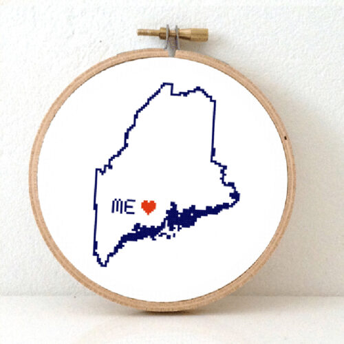 Maine kaart kruissteek patroon