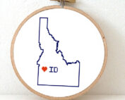 Delaware map cross stitch pattern