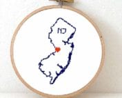 cross stitch a usa state - New Jersey map cross stitch pattern