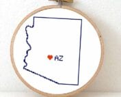 cross stitch a usa state - Arizona map cross stitch pattern