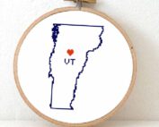 Vermont map cross stitch pattern