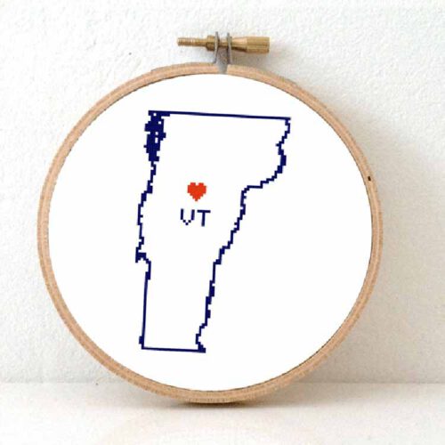 Vermont kaart kruissteek patroon