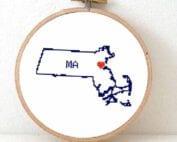 stitchamap massachusetts state map cross stitch pattern
