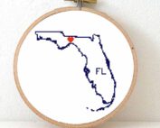 Stitchamap - Florida map cross stitch pattern