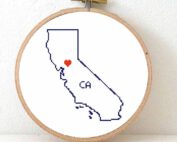 Stitchamap - California map cross stitch pattern