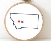 Stitchamap - Montana map cross stitch pattern