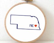 Stitchamap Nebraska map cross stitch pattern