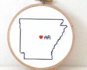 Stitchamap Arkansas map cross stitch pattern